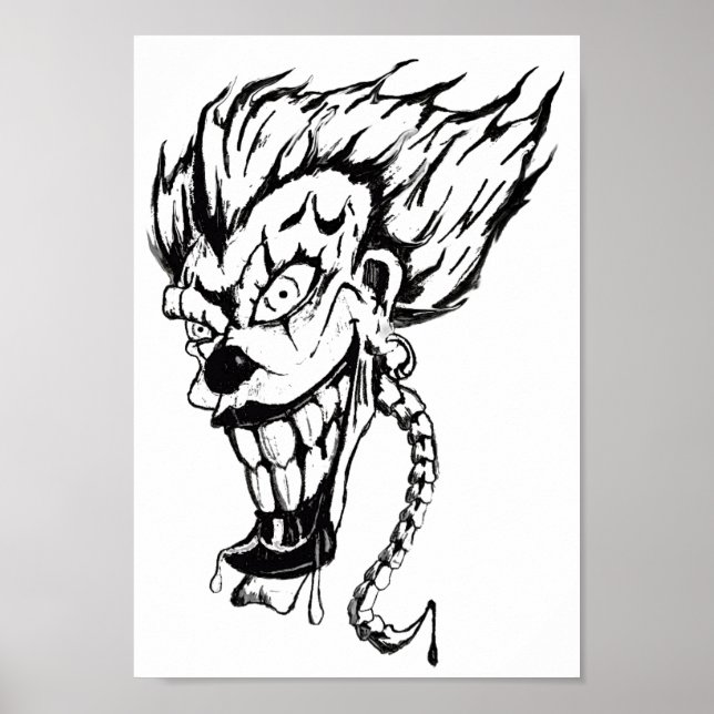 Evil clown-värdet Poster Pappert (projektionsyta) (Framsidan)