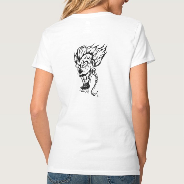 Evil clown Women's Hanes Nano V-Nacke T-Shirt (Baksida)