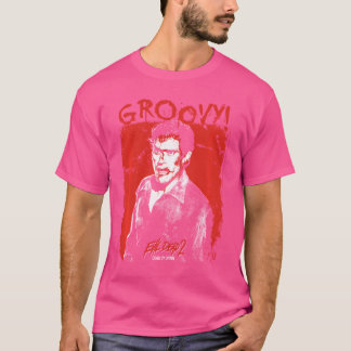 Evil Dead 2 Ash Williams Blodigt Groovy Skräck Kom T Shirt