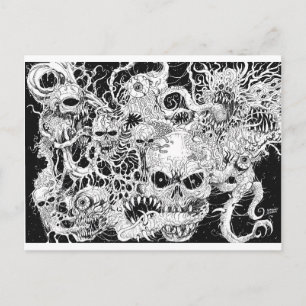 Evil Death Spawn Illustration Vykort