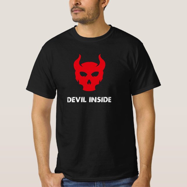 Evil Demon Skull Horror T Shirt (Framsida)