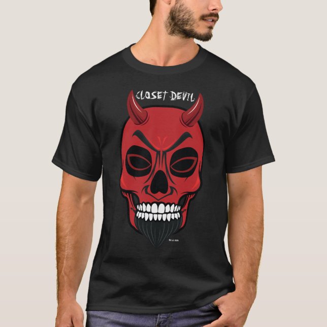 Evil Demon Skull Manar Tshirt Tee (Framsida)