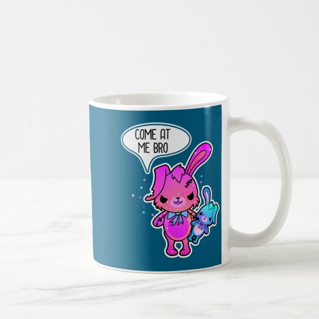 Evil Easter Bunny Come At Me Bro Meme Rabbit Horro Kaffemugg (Höger)
