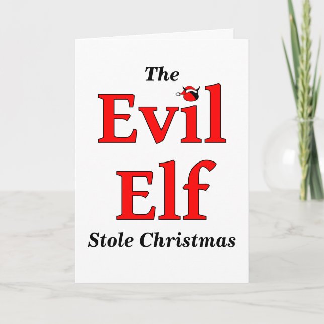 Evil Elf Belated jul Helgkort (Framsida)