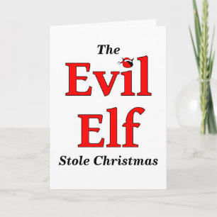 Evil Elf Belated jul Helgkort