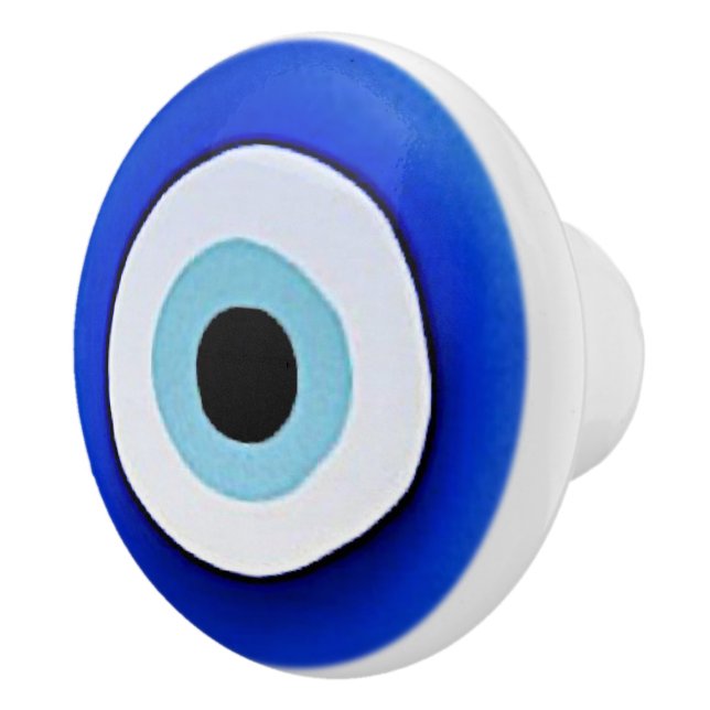 Evil Evil tryckte runda keramiska vita pull /knob Knopp (Höger)