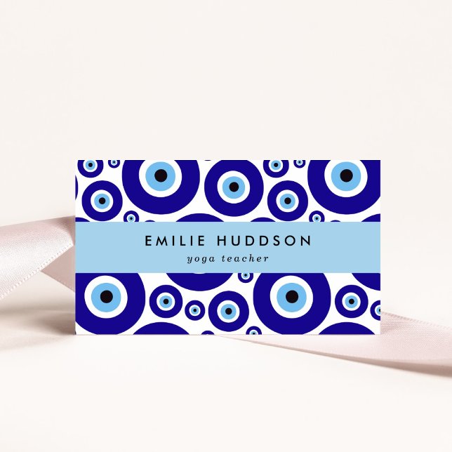 Evil Eye Pattern, Greek Eye, Nazar, Yoga Teacher Visitkort (Skapare uppladdad)