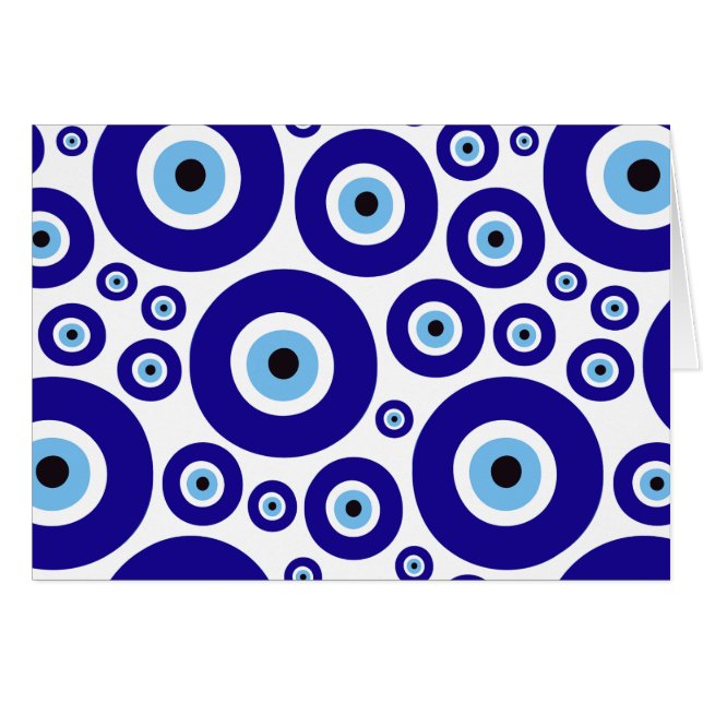 Evil Eye Pattern, Greek Eye, Turkish Eye, Nazar Hälsningskort (Framsidan Horizontal)