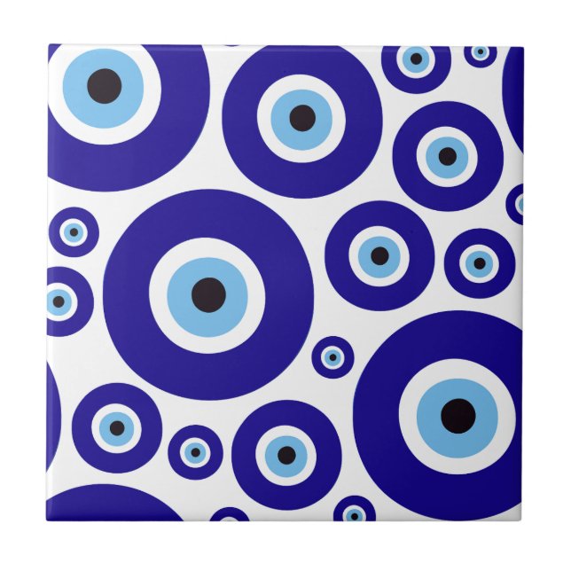 Evil Eye Pattern, Greek Eye, Turkish Eye, Nazar Kakelplatta (Framsidan)