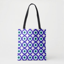 Evil Eye Protection All-Over Pattern Tote bag Tygkasse