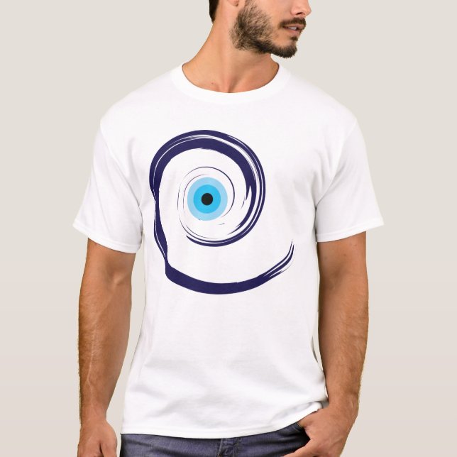 Evil EyeEvil Öga Konstblått grekiska T Shirt (Framsida)