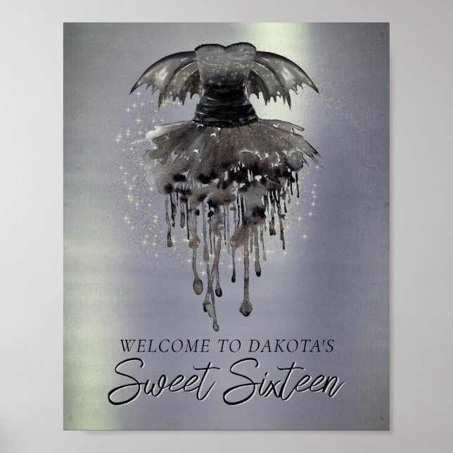 Evil Fairy Gown | Gothic Black Vampy Sten Sheen Poster (Framsidan)