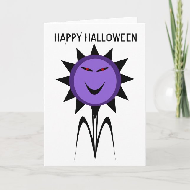 Evil Flower Kawaii Goth Halloween Anpassningsbar C Kort (Framsida)
