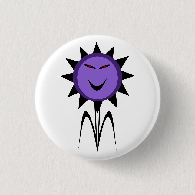 Evil Flower Kawaii Goth Halloween Button Knapp (Framsida)