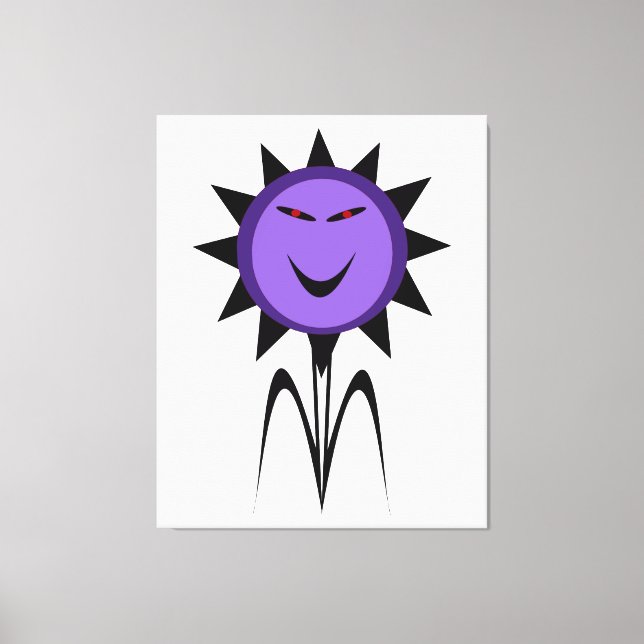 Evil Flower Kawaii Goth Halloween Kanvastryck (Framsida)