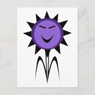 Evil Flower Kawaii Goth Halloween Postcard Vykort