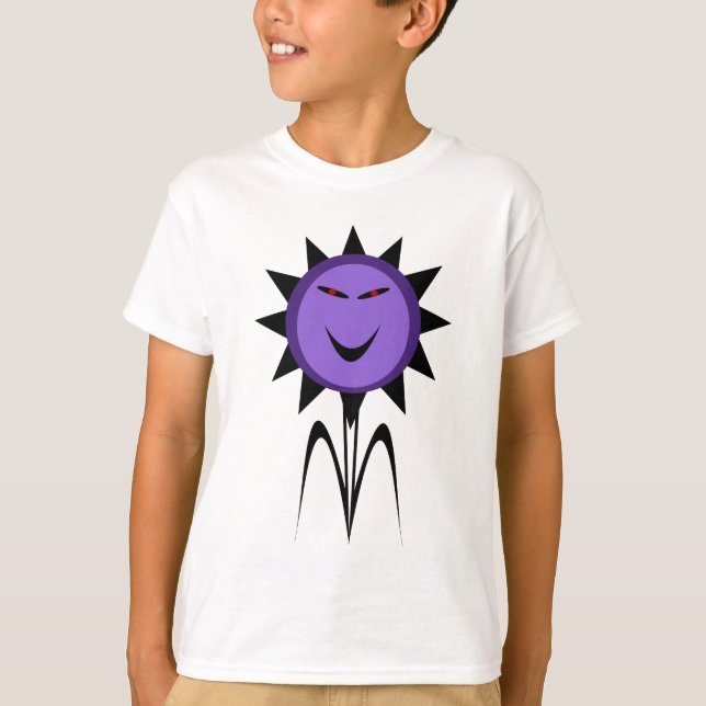 Evil Flower Kawaii Goth Halloween T Shirt (Framsida)