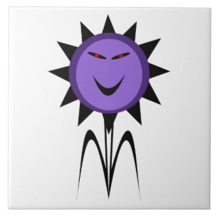 Evil Flower Kawaii Goth Halloween Tile Kakelplatta