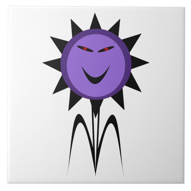 Evil Flower Kawaii Goth Halloween Tile Kakelplatta (Framsidan)