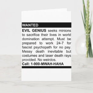 Evil Genius Ad Kort