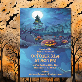 Evil Graveyard Pumpkins Vuxen Halloween-inbjudan Inbjudningar