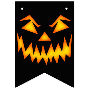 Evil Grinning Ansikte Halloween Vimplar