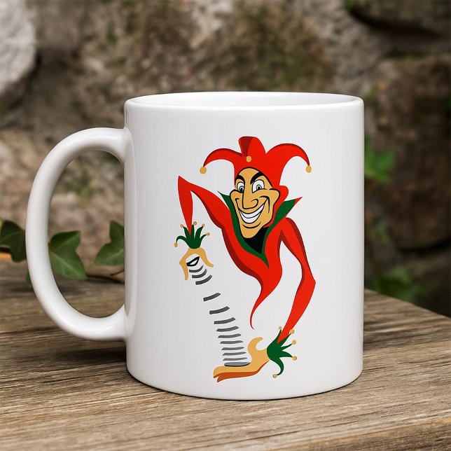 Evil Grinning Jester Joker med Jack-in-the-Box Kaffemugg (Skapare uppladdad)