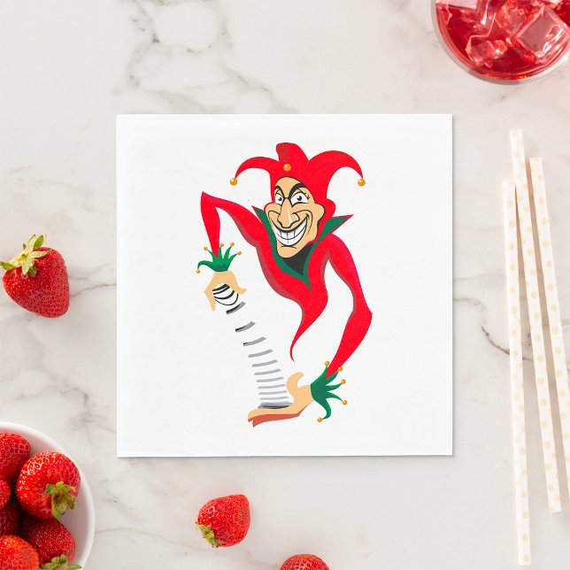 Evil Grinning Jester Joker med Jack-in-the-Box Pappersservett (Skapare uppladdad)