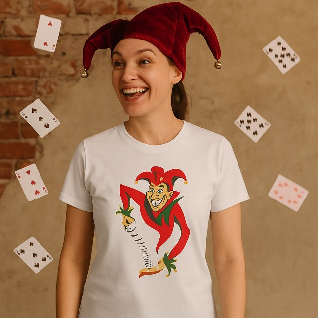 Evil Grinning Jester Joker med Jack-in-the-Box T Shirt (Skapare uppladdad)