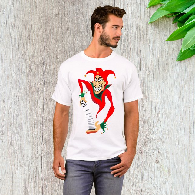 Evil Grinning Jester Joker med Jack-in-the-Box T Shirt (Skapare uppladdad)