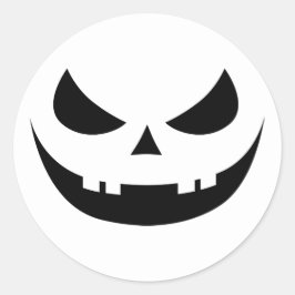 Evil Grinning Pumpkin Ansikte Sticker Runt Klistermärke