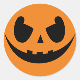 Evil Grinning Pumpkin Ansikte Sticker Runt Klistermärke