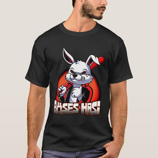 Evil Hasi Rabbit Easter Bunny T Shirt (Framsida)