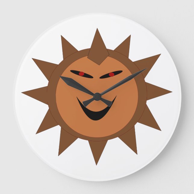 Evil Hedgehog Kawaii Goth Halloween Wall Clock Stor Klocka (Framsida)