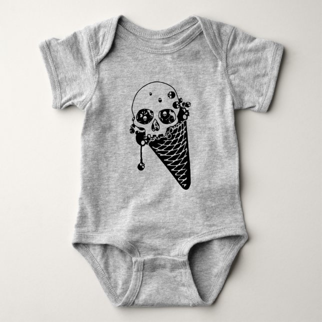 Evil Ice Cream Cone Baby Bodykostym T Shirt (Framsida)
