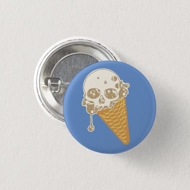 Evil Ice Cream Cone Button Knapp (Framsida & baksida)
