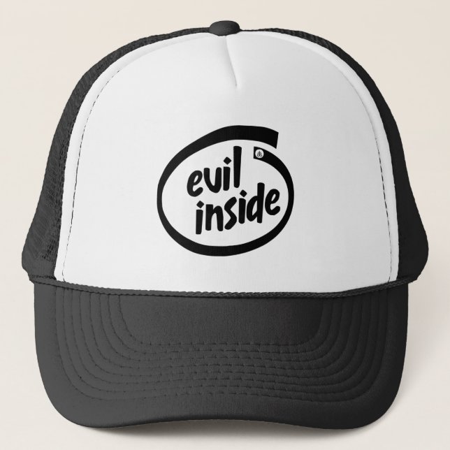 Evil Inside - 666 - Hail Satan - Cap - Truckercap Keps (Framsida)