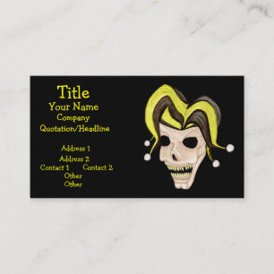 Evil Jester Skull (Gult) Visitkort