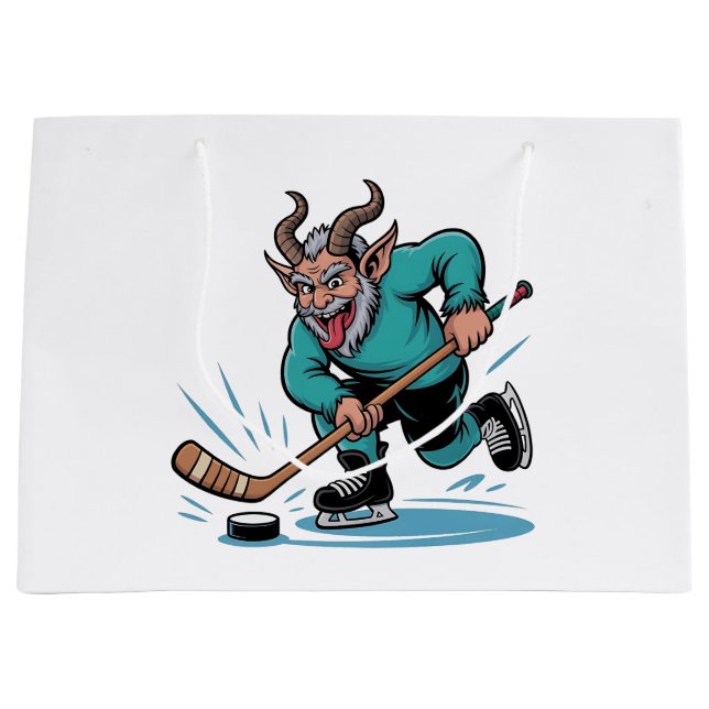 Evil Krampus spelar Ice Hockey Julsport (Framsidan)
