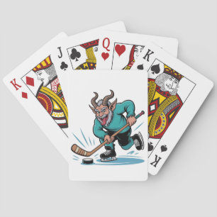 Evil Krampus spelar Ice Hockey Julsport Casinokort