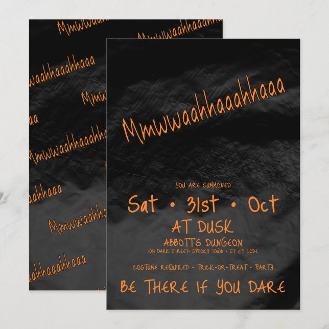 Evil Ldotter Mmwwaahaahhaaa Halloween Inbjudningar (Fram/baksida)