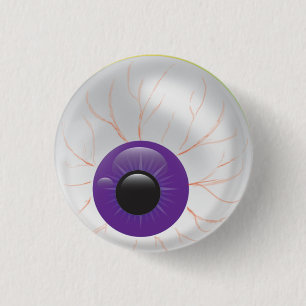 Evil Lila Zombie 3D Öga Halloween Eyeball Knapp