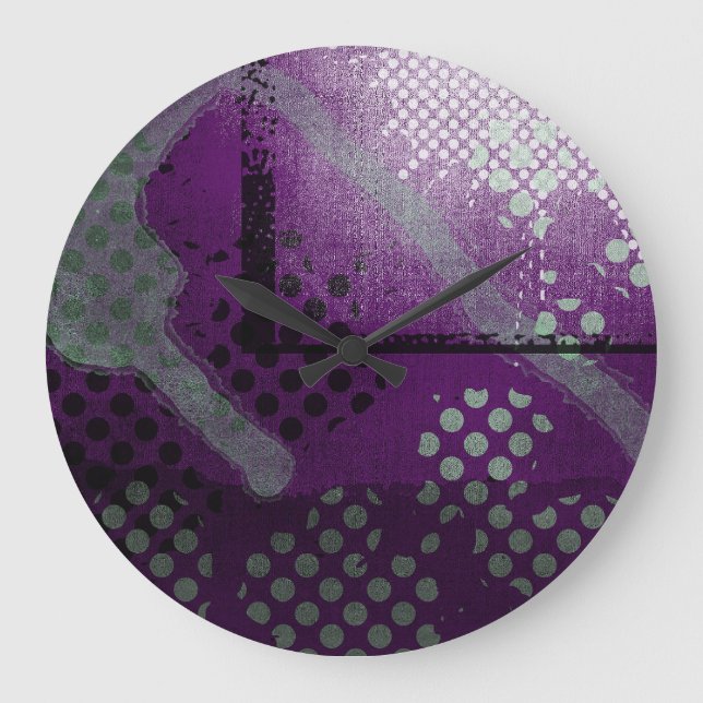 Evil Måne Round Steampunk Wall Clock Stor Klocka (Framsida)