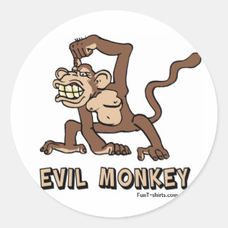 Evil Monkey-klistermärken Runt Klistermärke