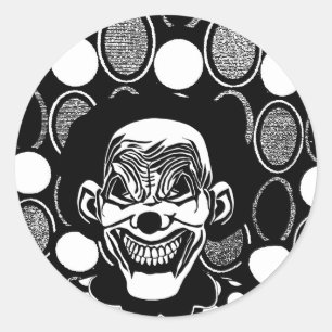 Evil Monster creepy Clown Scary Circus art Runt Klistermärke