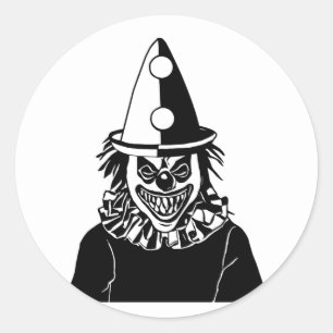 Evil Monster creepy Clown Scary Circus art Runt Klistermärke