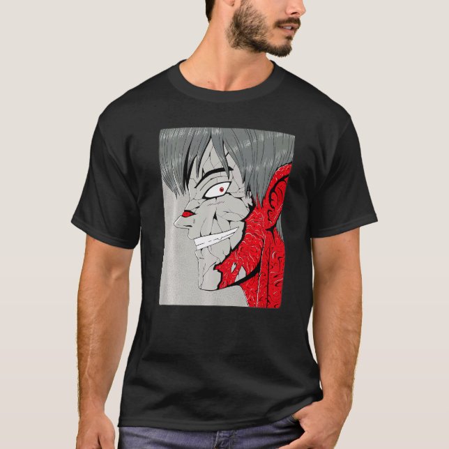 Evil Monster Graphic Demon Djävulen Harajuku T Shirt (Framsida)