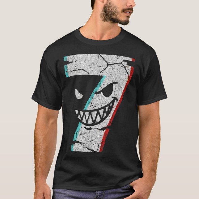 Evil Number 7 Shirt - 7 Ate 9 Joke 67 Meme Hallowe T (Framsida)