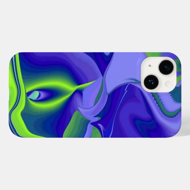 Evil Öga , 3D-Abstrakten i grönt blue lila (Baksida (horisontell))