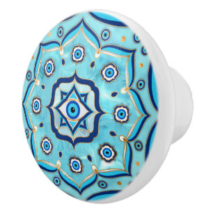 Evil Öga Amulet Mandala Ornament Knopp
